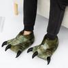 Papuci de casă moi, călduroși de iarnă, cu design creativ de labă de animal, Unisex, Diverticulari, Blănoși, cu gheare de dinozaur, Alunecători