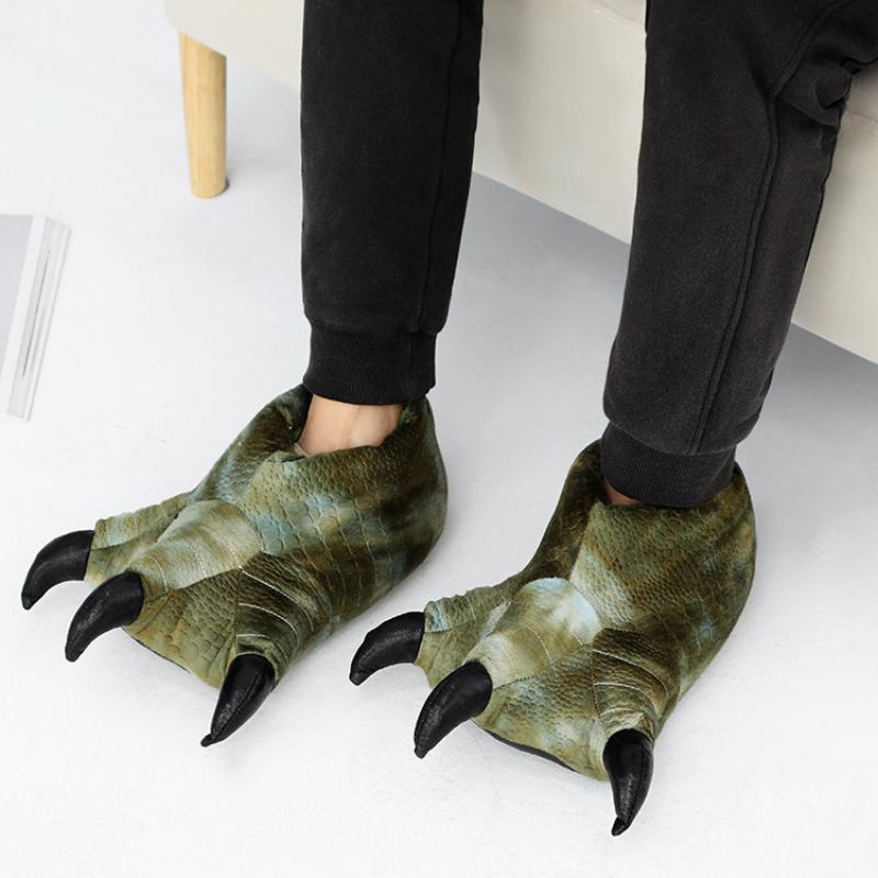 Soft Indoor Floor Slippers Creative Animal Paw Slipper Unisex Funny Cartoon Dinosaur Claw Plush Slides for Children Comfortable Home Slippers