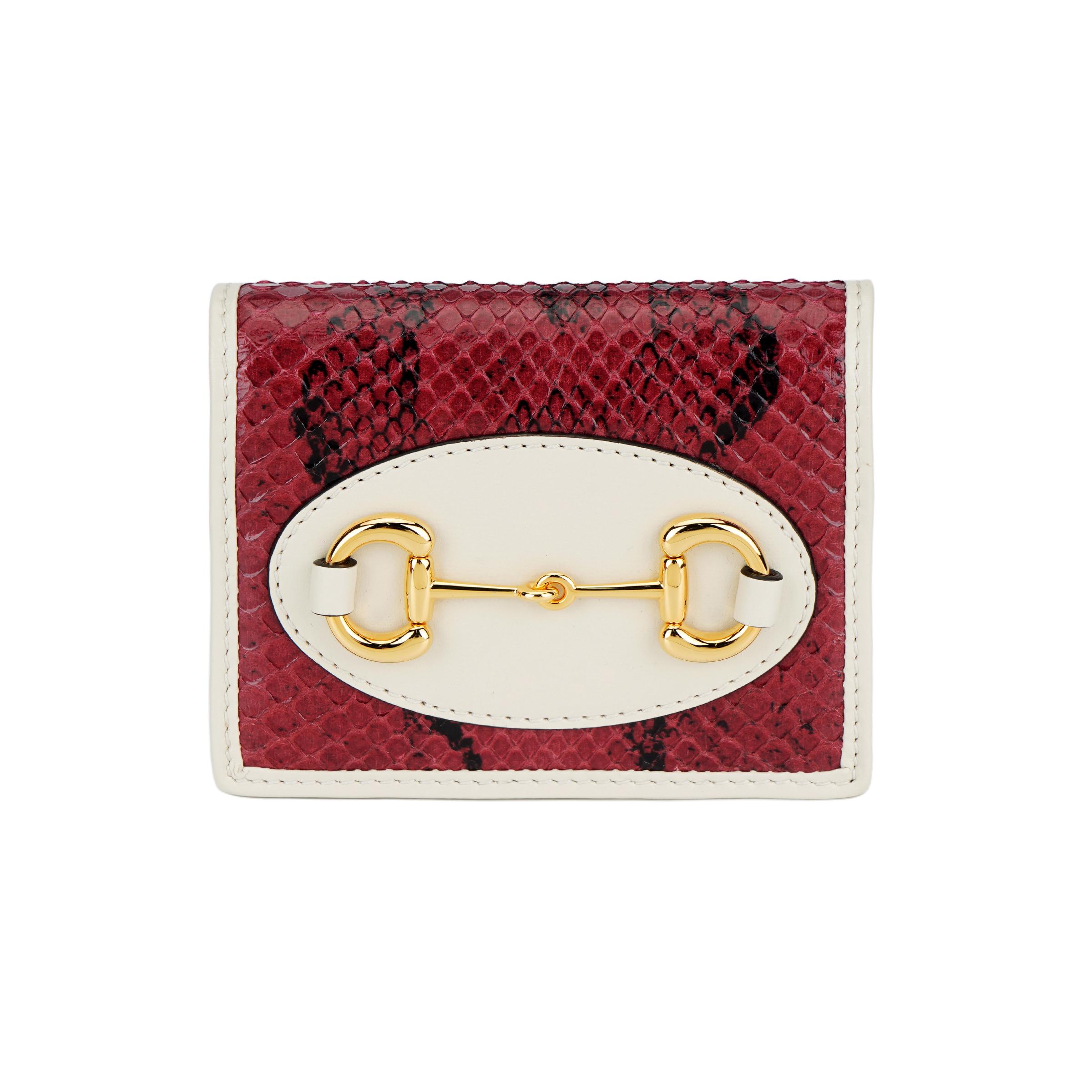 

Gucci Horsebit 1955 Vintage Gold Buckle Leather Wallet Women Wallet Deep-Red White 621887-LU3SC-6191 Box(Basic Set+Box)