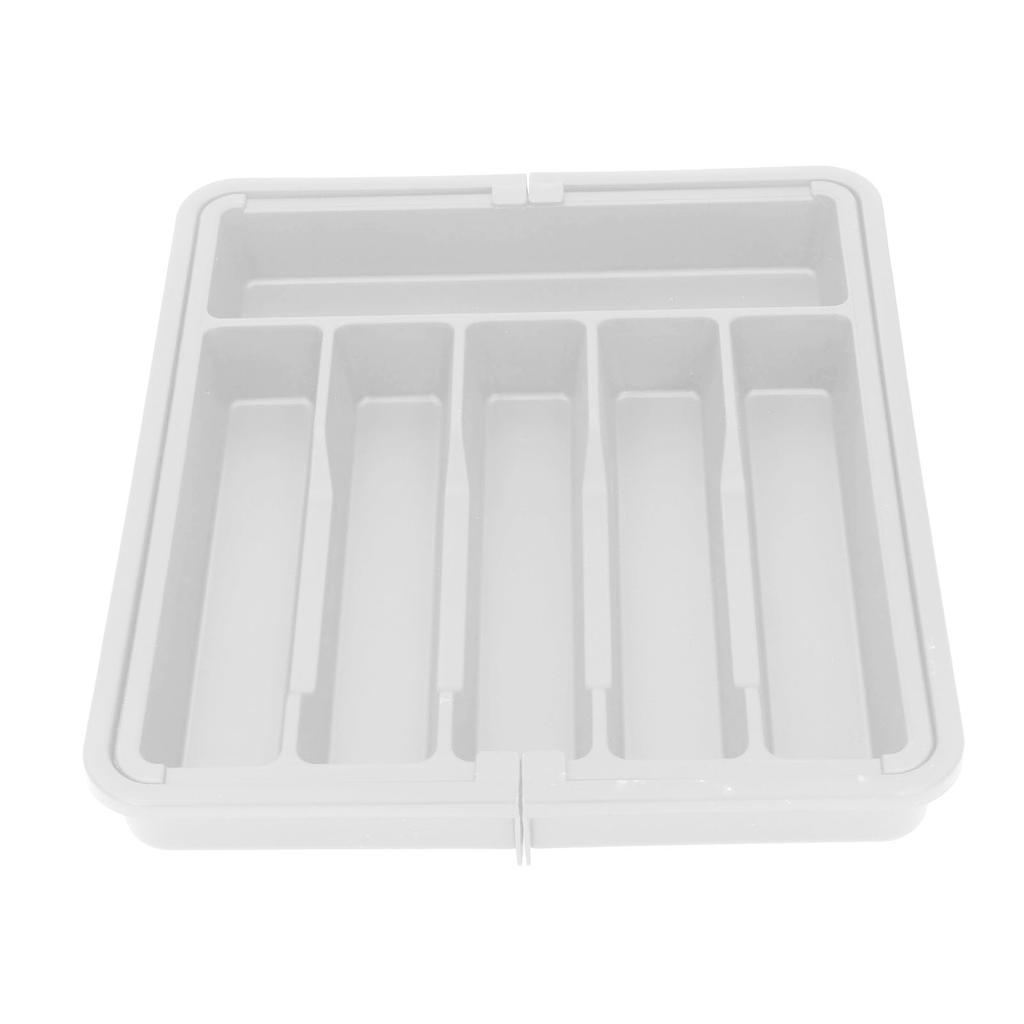 Ausziehbarer Schubladenorganizer Klassifizierte Aufbewahrung Besteck Besteck Utensilienablage für Küche Weiß