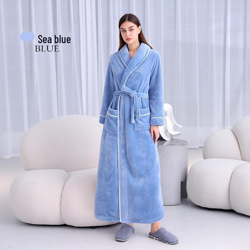 Thick Flannel Couple Bathrobe - Plus Size Homewear for Women & Men