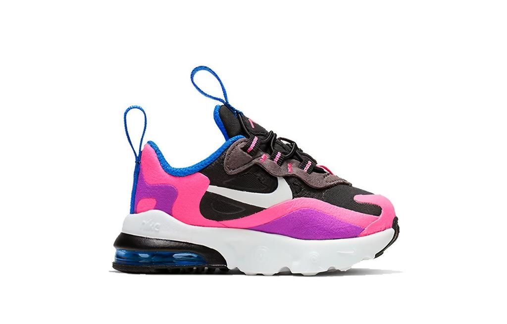 Kids' Sneakers Nike Air Max 270 React Black Hyper Pink Vivid Purple (TD) Black/White-Hyper Pink-Vivid Purple