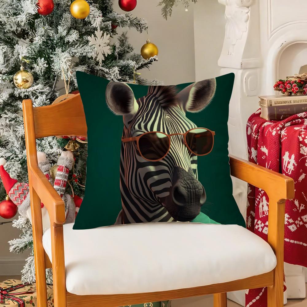 Cute Funny Cartoon Party Decorations Animals Pillow Case Silky Short Plush With Invisible Zipper Dustproof Sofa Cushion Cover