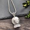 Vintage Thai silver long necklace flower pendant simple long sweater chain accessories women