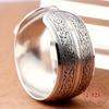 Bracciale a spirale floreale in argento, design aperto regolabile, versione larga, elegante e semplice, adatto per l'uso quotidiano
