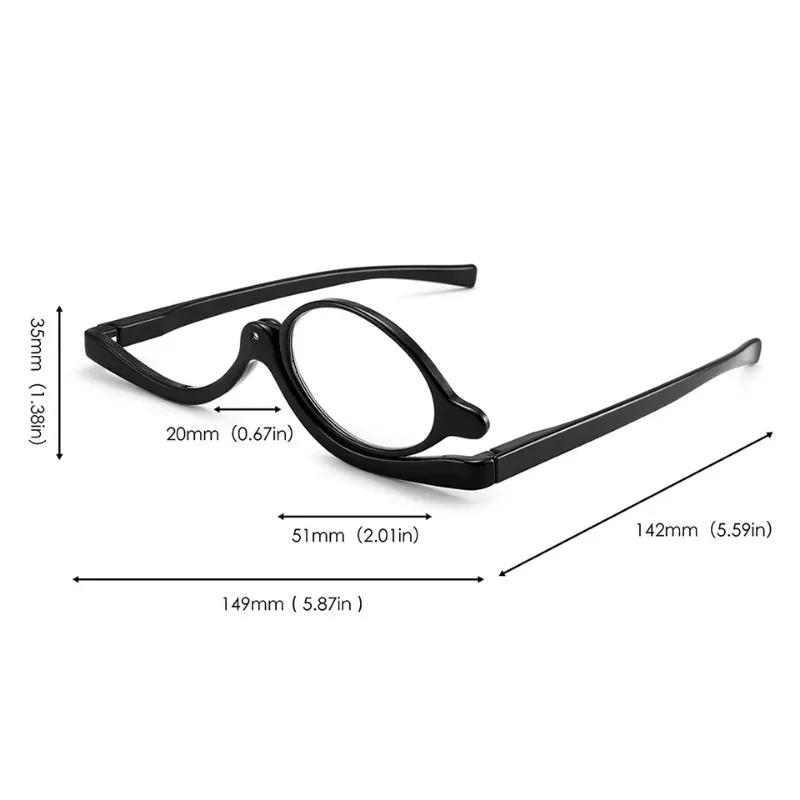 Fashion Women Makeup Reading Glasses Magnifying Flip Down Cosmetic Readers Eye Glasses For Women +1.0 To +4.0