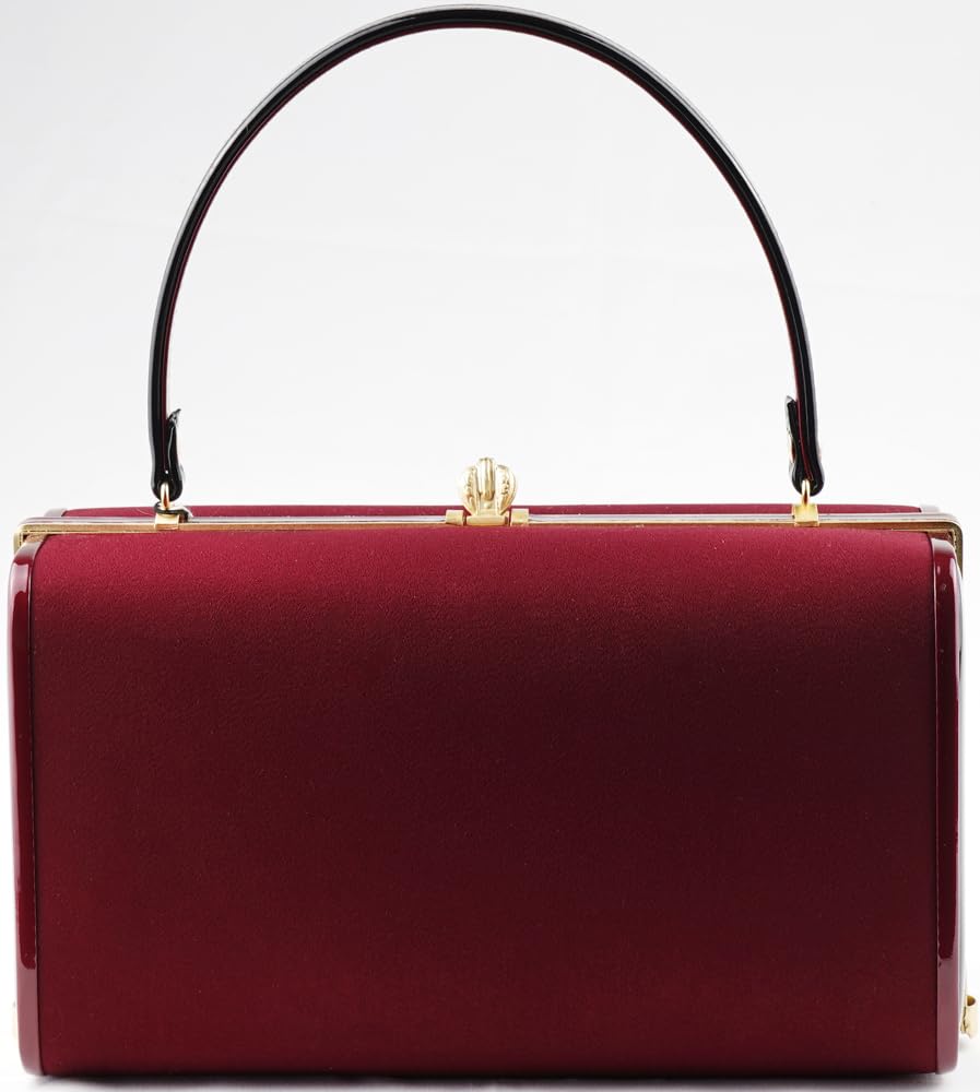 Ando Handbag with Hyakuka Lace Perfect for Entrance and with Suitable for Both Japanese and Western Burgundy JBA-3 Women's Embroidery, Weddings,