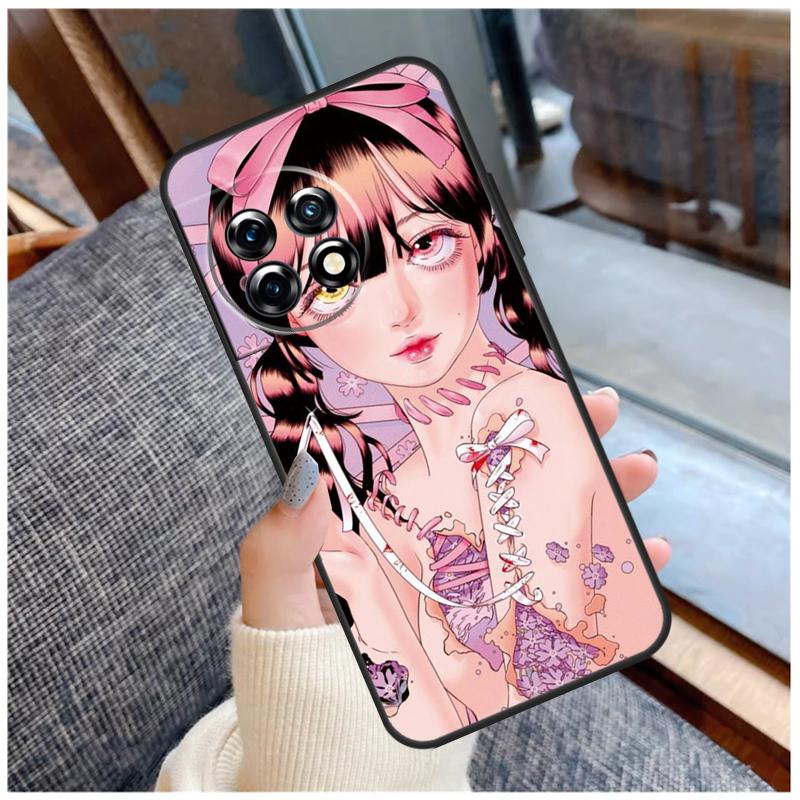 Cartoon Girl Aesthetic Case For OnePlus 15 13 12 11 10 9 Pro 13R 13T 12R 10T 8T Nord CE 5 2 3 4 Lite N20 N30 Coque