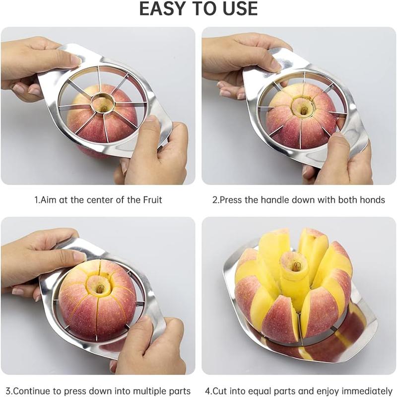 Edelstahl Apfelschneider Apfelentkerner Schneider Obstschneider Apfelentkerner Teiler Schäler Gemüse Obst Werkzeug Küchenhelfer
