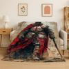 Templar Knight Dark Cavalier Crusaders Cartoon Flannel Blanket Soft Throw Blanket for Bedroom Living Room Bed Picnic Nap Cover