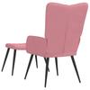 Vidaxl Armchair with Footrest, Pink, Upholstered In Velvet