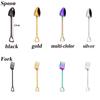 New Long Handle Kitchen Ice Cream Stainless Steel Spoon Fork Shovel Shape