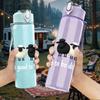 1PC Flock Sheep Silhouette Print 750ml Color Plastic Sports Water Bottle Leakproof Flip Straw Lid Suitable for Sports Office Home Use