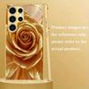 Golden Rose Plated Glass Phone Case Suitable for Samsung Galaxy S26 S25 S24 S23 S22 S20 FE/Ultra/Plus 5G Anti Drop Back Cover