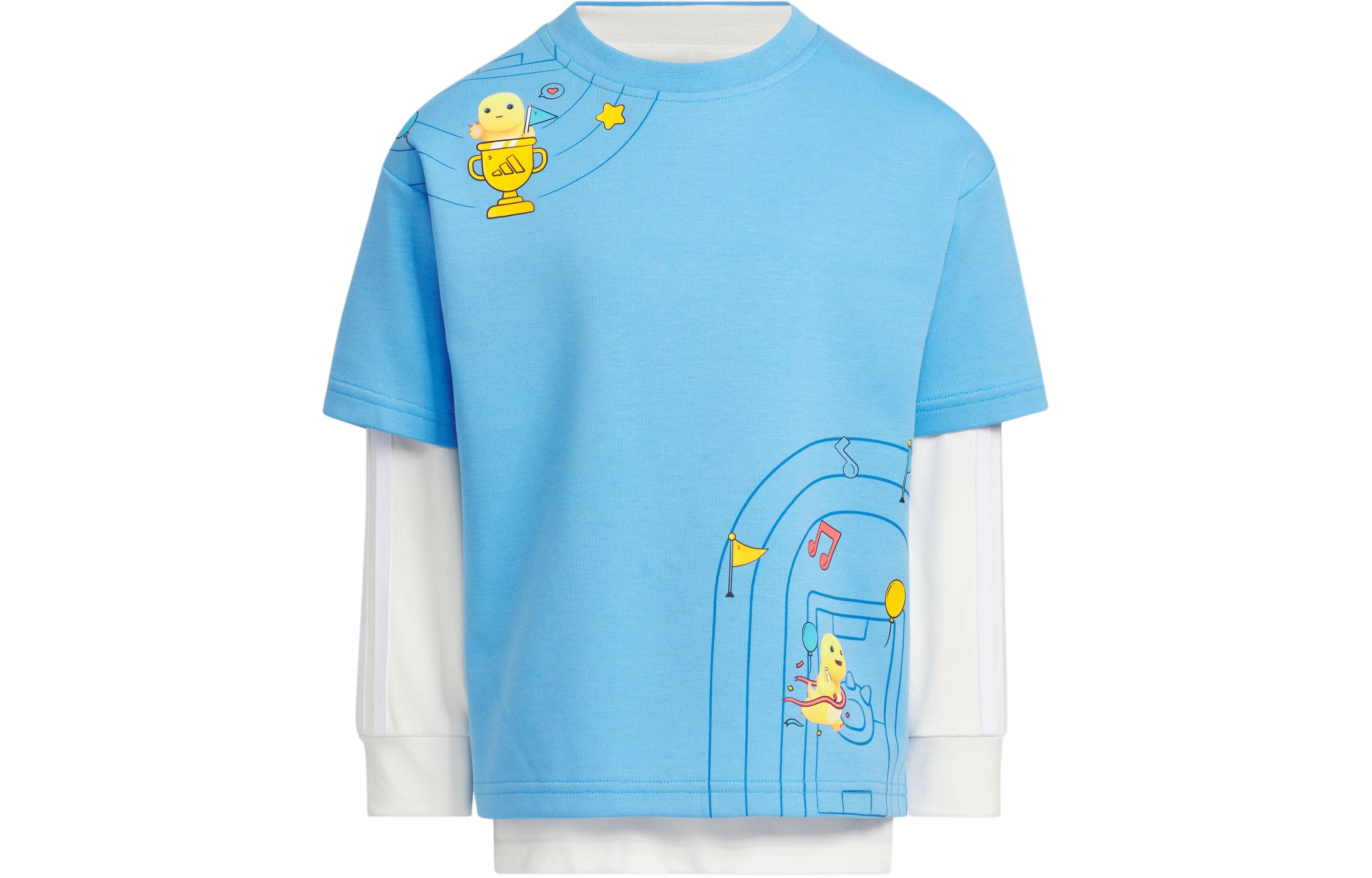 Adidas x NAILONG,LIANMINGKUAN T Shirt Nailoong Two in One Long Sleeve Top Blue Kids  JF1366 104