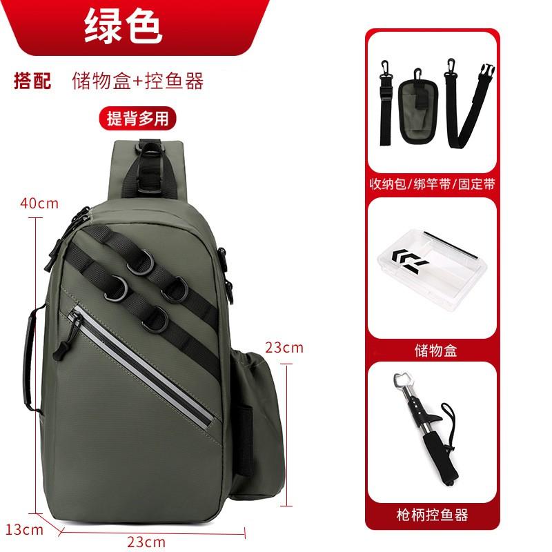 Bolsa Impermeável para Equipamento de Pesca Porta-Iscas Ombro Cruzado Porta-Vara com Armazenamento de Múltiplos Compartimentos