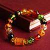 Buddhism Feng Shui Bracelet Crystal God of Wealth Beaded Bracelet Pixiu Bracelet  Men