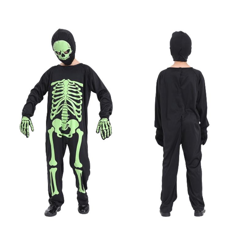 Kids Horror Luminous Skeleton Clothes Classic Halloween Cosplay Costumes Party