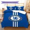 Chelsea FC Pattern Bedding Set Quilt Cover Pillowcase Home Decor Gift (1 * Duvet Cover + 2 * Pillowcase, Without Core)