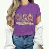 Causal 250th Anniversary Floral USA T-Shirt Women Retro Patriotic Rose Daisy Flowers Tee Fashion Independence Day 2026 Shirt