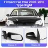 ABLZ-Car Rearview Mirror Assembly Exterior Door Side Wing Mirror With Turn Signal Lights For VW Polo 2006-2010 Right