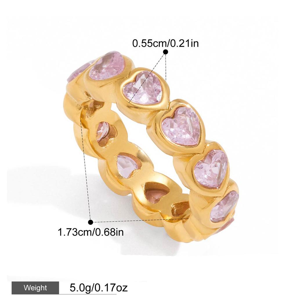 Yori New Arrival Colorful Cubic Zirconia Ring 18k Gold Color Pvd Plated Geometric Charm Finger Fashion Jewelry Wholesale
