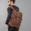 Sac à dos en toile cirée imperméable Sac à dos vintage en cuir pour homme Grand sac à dos Sac d'école Sacs à dos de randonnée Sac à dos de jour Mochila