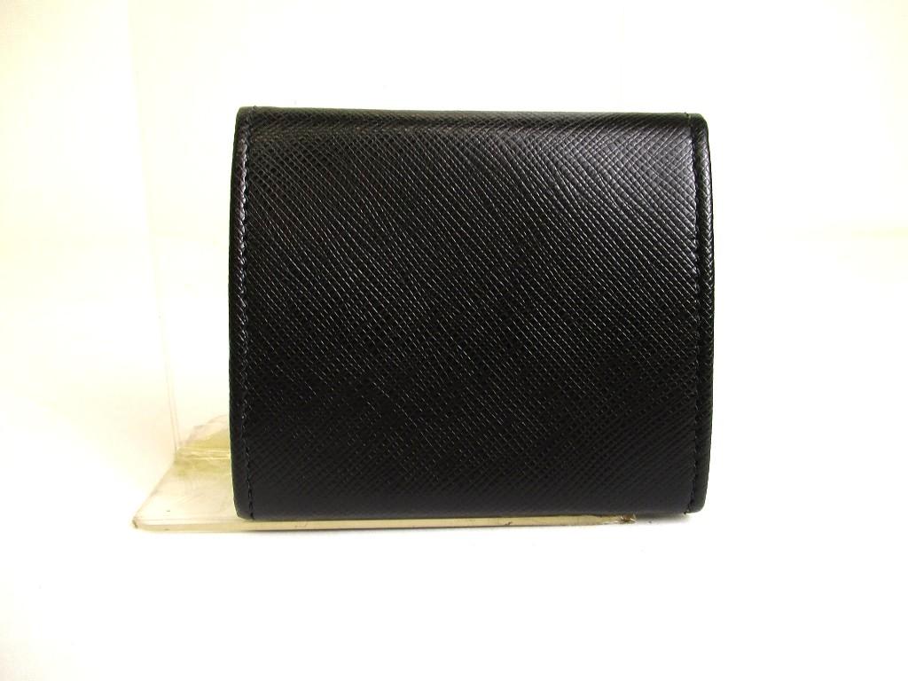 Authentic PRADA Saffiano Black Leather Coin Case Purse #a883  Refurbished