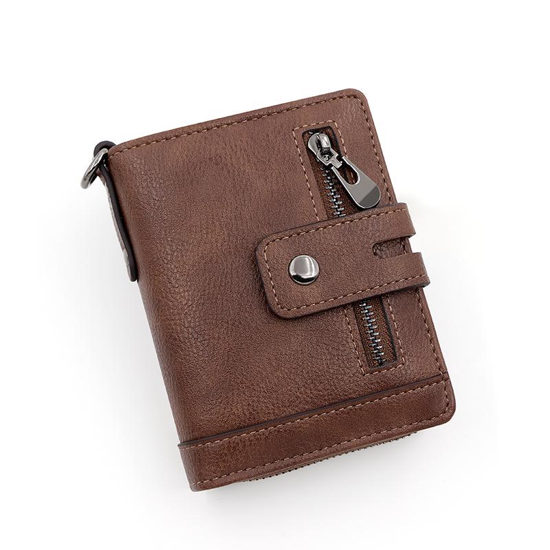 

Kingdushi Men s Vertical Retro Multi-functional Wallet with Zipper and Coin Pocket