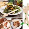 100 Stück biologisch abbaubares Einweg-Holzmesser, Gabel, Löffel, umweltfreundliches Geschirrset, Kuchengabel, Eiscreme-Dessertlöffel