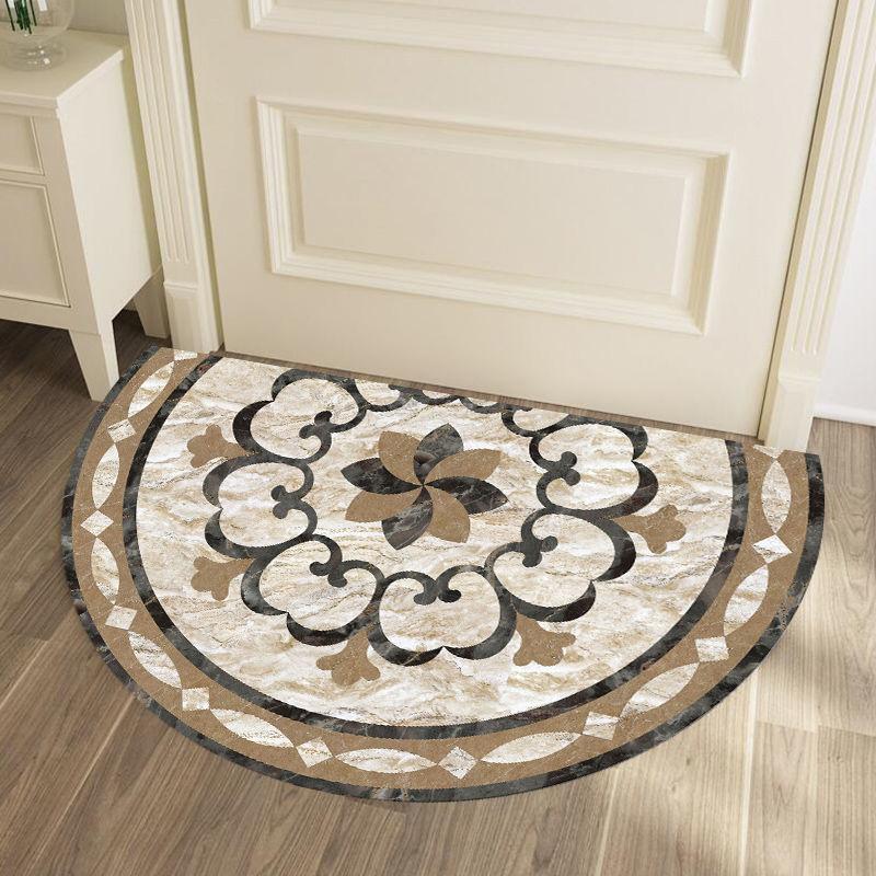 Simple Nordic Style Semi-circular Bath Mat Non-slip Bedroom Carpet High Quality Absorbent Mat Home Decoration Entrance Door Mats