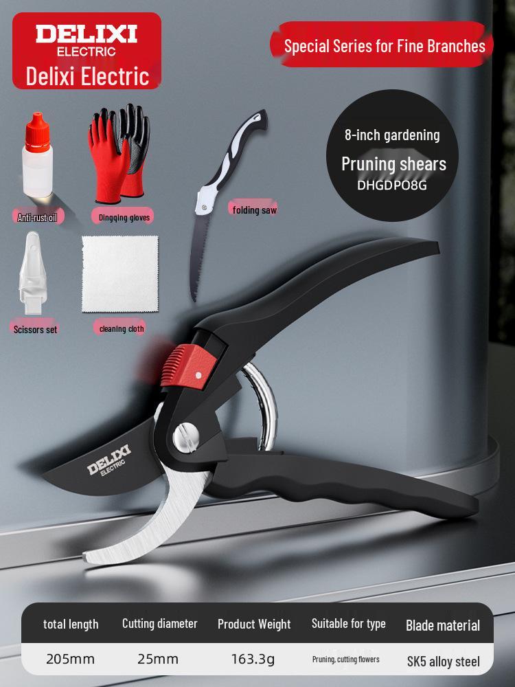 Delixi Electric Pruning Shears for Gardening, Branch Cutting, and Fruit Tree Pruning