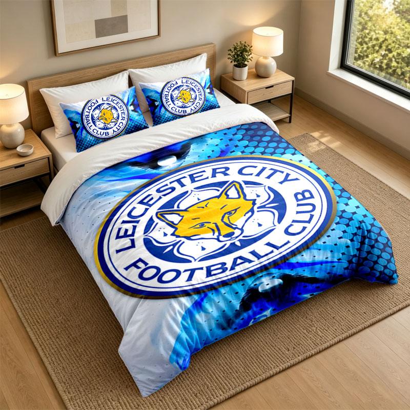 Set Biancheria da Letto 3 Pezzi Leicester City Lenzuolo Morbido e Due Federe Decorazione Camera da Letto Casa