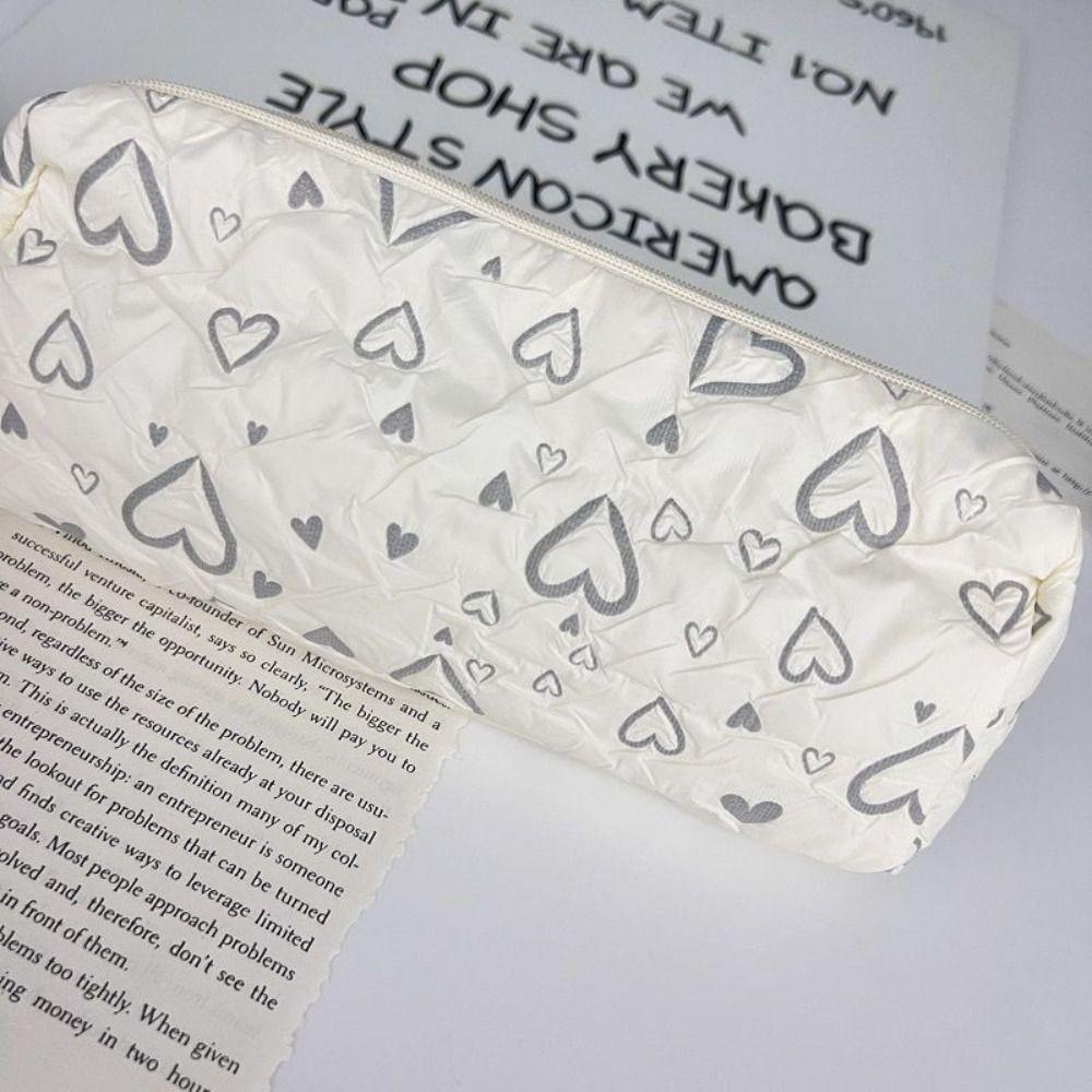 Love Print Pattern Stationery Bag Large Capacity Storage Bag Simple Pen Bag Student Gift