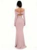 2026 Women's Solid Color Fashionable Long Sleeve Maxi Dress - New Summer Arrival
