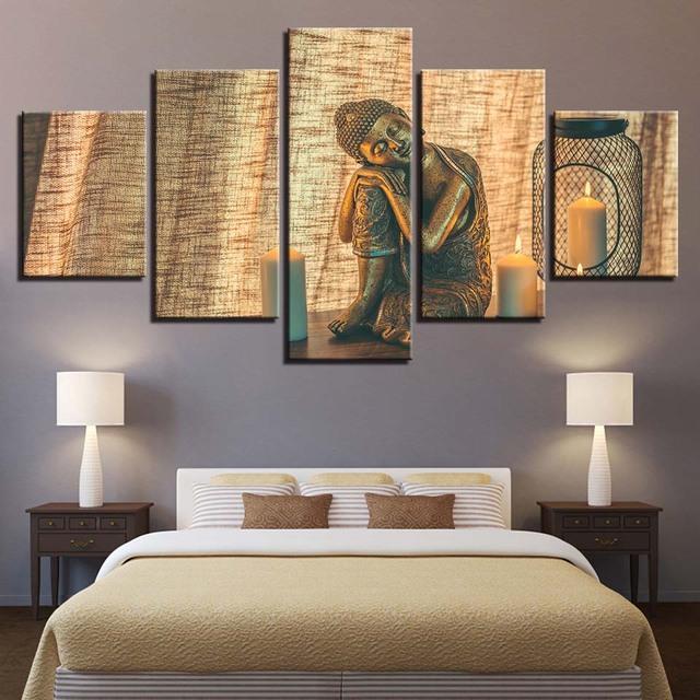 Obraz na płótnie wydruki hd Home Decor 5 sztuk budda Wall Art nowe klasyki modułowy obraz na nocny plakat z grafiką w tle