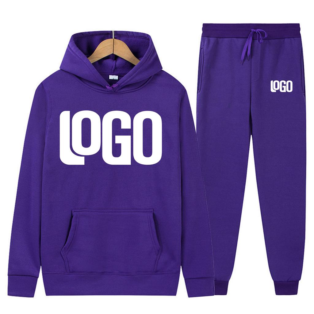 DIY10 Customization of your brand logo Men's and women's casual hoodie set street style personalized sport
