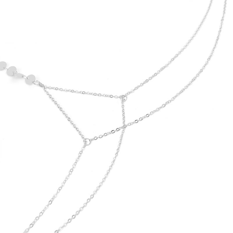 Sexy Pailletten Körper Taille Bauch Kette Sommer Strand Bikini Harness Halskette Frauen Charming Schmuck