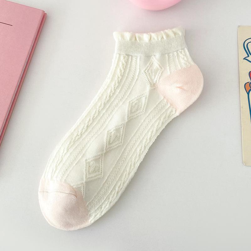 

5/10 пар женских носков весенне-летней оранжево-розовой цветовой гаммы, женские носки, дышащие, влагоотводящие, академического стиля, женские носки-следки, короткие носки 5 Pairs