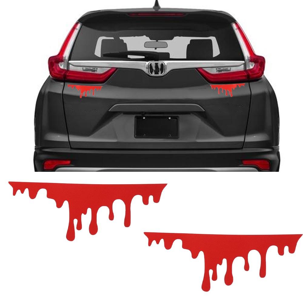 Red Blood Drips Red Blood Car Headlight Sticker  Theme Styling Decorative