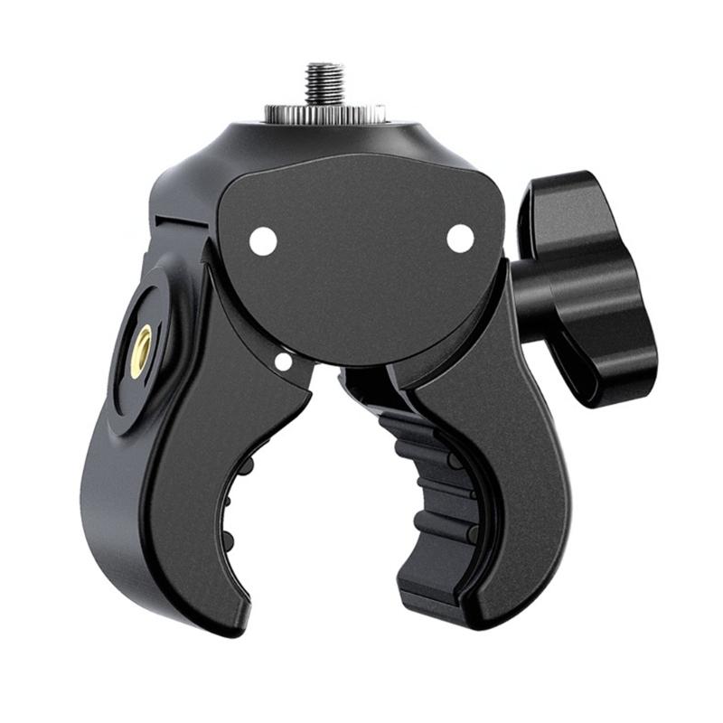 

Heavy Duty Clamp with Double 1/4in Screw Holes for Mounting Action Cameras Smartphones on Motorcycle Bike Handlebar 1