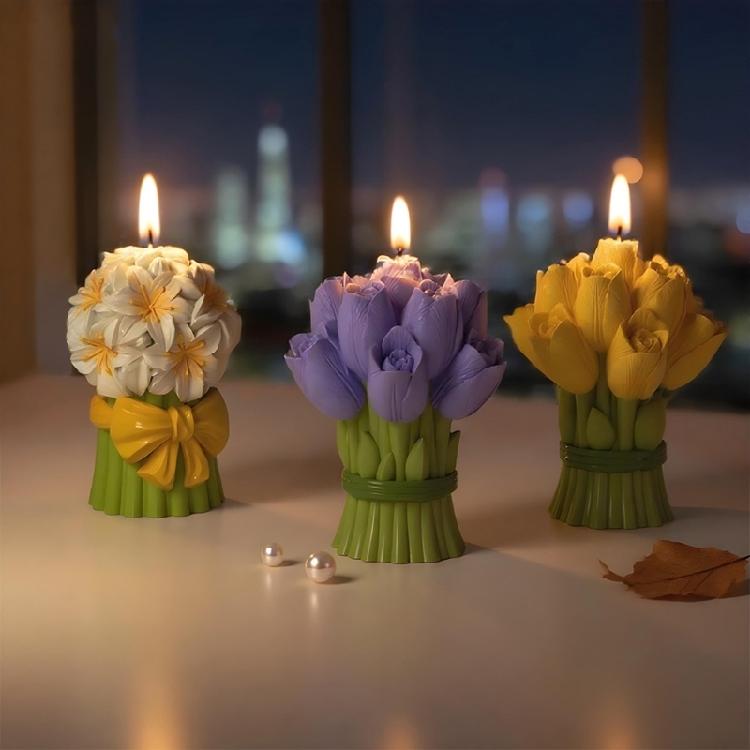 Food Grade Silicone Candle Mould For Tulips Bouquet Aromatherapys Reusable Craft Tool for Family Activities and Weddings