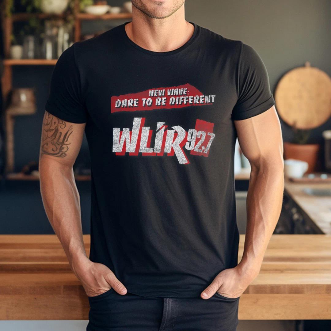 

Vintage Radio 80s 90s Basic White Wlir Red Text Retro Music T-Shirt XL