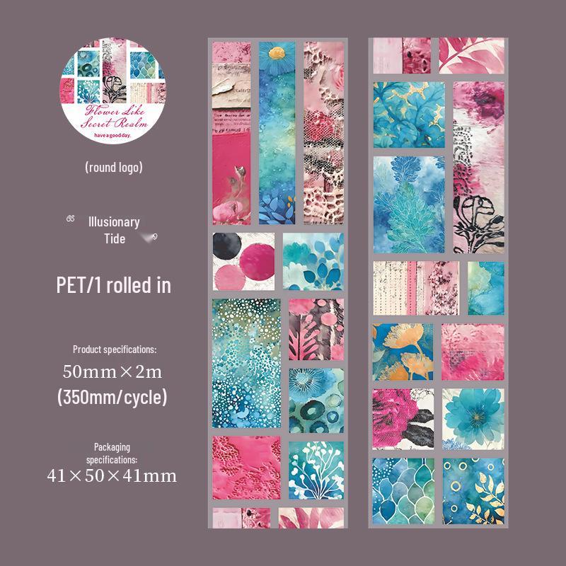 Retro Floral Secret Realm Journal Stickers: DIY Creative Scene Patterns