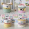 Cotton Woven Storage Basket With Colorful Dot Pattern For Dorm Room And Home Decor