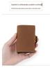 Vintage 2025 Men's Double-Layer Crazy Horse Leather Card Holder with Push-Button Pop-Up and Aluminum Clip