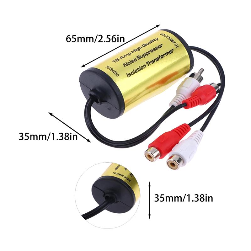 Rca Audio Noise Filter Suppressor Ground Loop Lsolator For Car And Home Stereo 2×Rca Male, 2×Rca Female