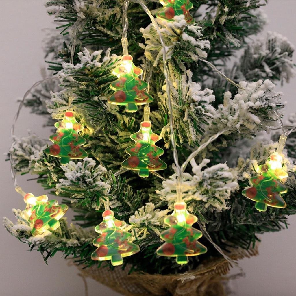 Christmas Lights String Santa Claus Snowman Battery-operated Garland LED Christmas Decorative Light Party New Year's Decor