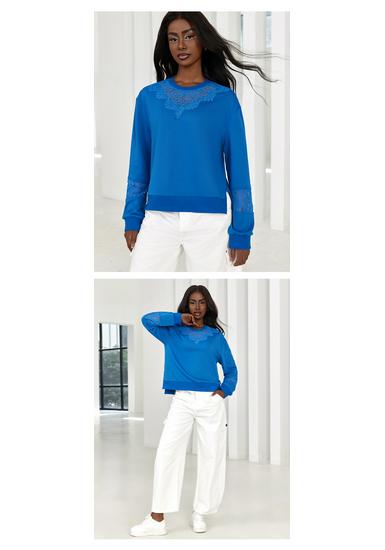 Sweet Cool Lace Trim Cropped Pullover Hoodie Women’s Casual Top