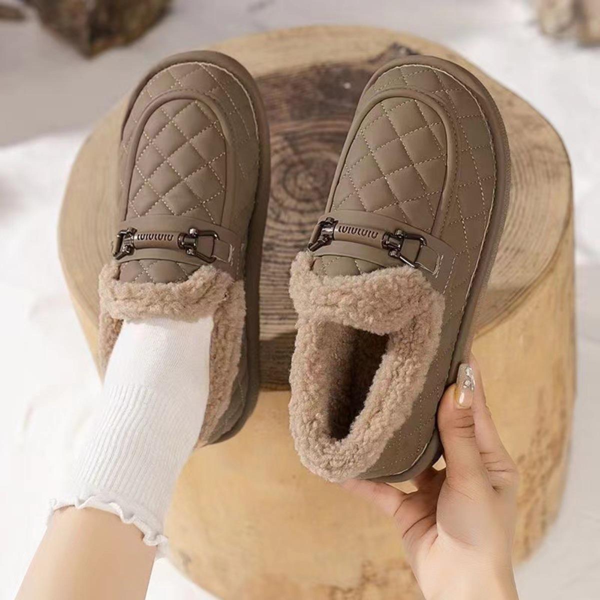 Дамы Теплая обувь Хлопковая обувь Нескользящая обувь Износостойкая Удобная обувь Обувь на мягкой подошве Плюшевый хлопок 40 1420₽